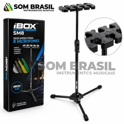Suporte Pedestal P/ Descanso Ibox Sm8 Para 8 Microfones