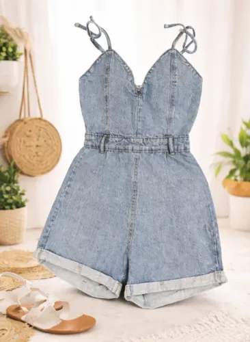 Macacão Jeans Feminino