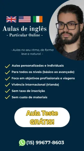 Professor de Inglês Particular | Aulas Personalizadas Online | Nível Básico ao Avançado