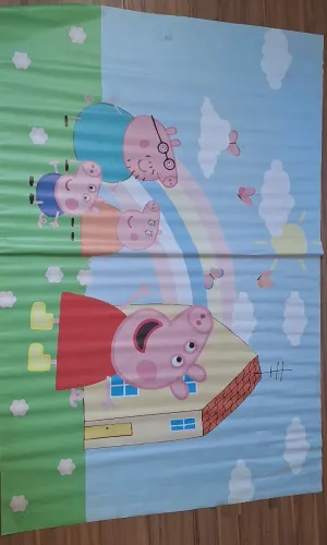 Painel de lona Peppa Pig aniversário 1,00 x 1,50m