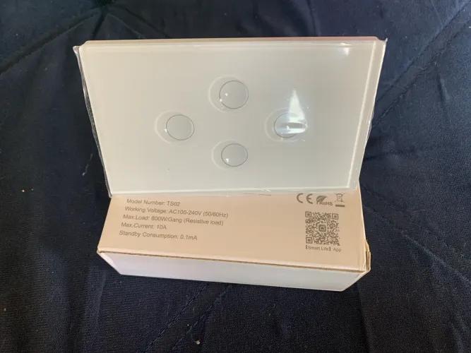 Interruptor inteligente zigbee 4x2 4 sessões branco 