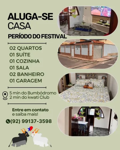 Alugo casa para período do festival