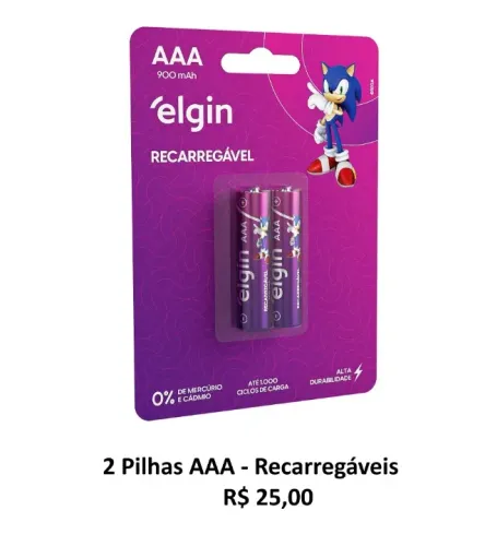 Pilhas recarregáveis AA e AAA / Carregador pilha 50,00
