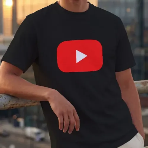 Camiseta estampa Youtube tamanho M na cor preta peça nova