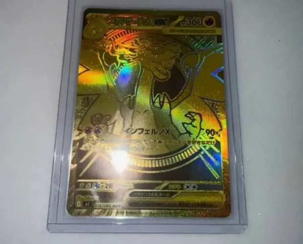 Carta pokemon mega charizard x ex 116/080 gold japonesa rara original