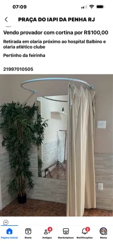 Vendo provador com cortina impecável,novíssimo por apenas R$100,00