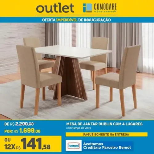 Mesa Dublin 4 Lugares R$ 1.699