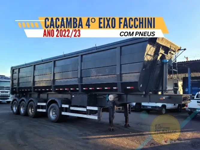 Carreta Caçamba 4º Eixo Facchini Ano 2022/23 C/ Pneus