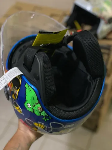Capacete new atomic (pro tork) azul viseira solar 58