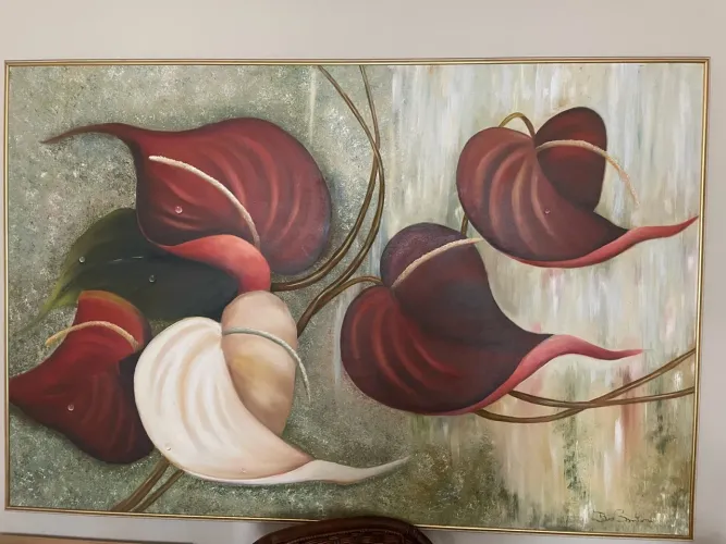 Lindo quadro de antúrios 
