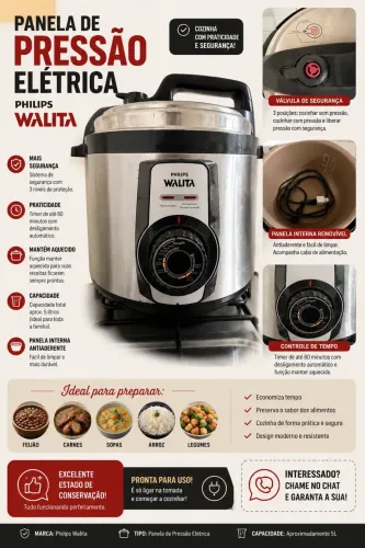 Panela de Pressão Elétrica Philips Walita