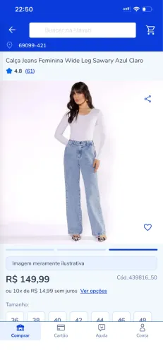 Calça jeans feminina