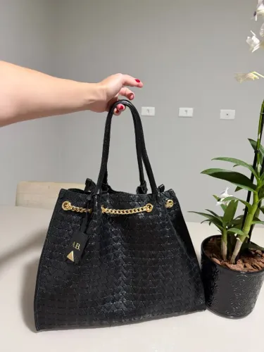 Bolsa de couro preta Schutz Nova