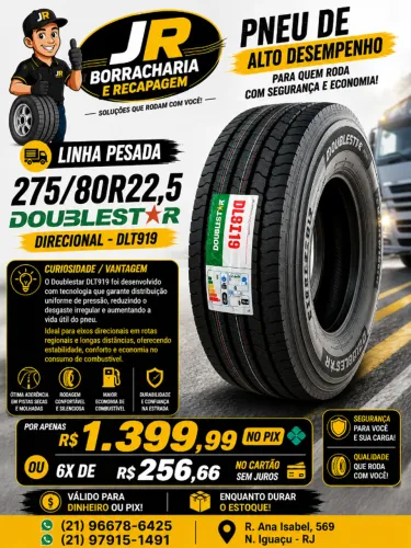 PNEU NOVO 275 80 22,5 - DOUBLESTAR