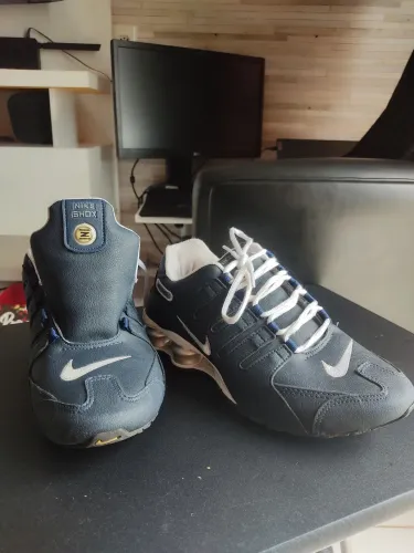 Tênis Nike shox azul/prata ORIGINAL