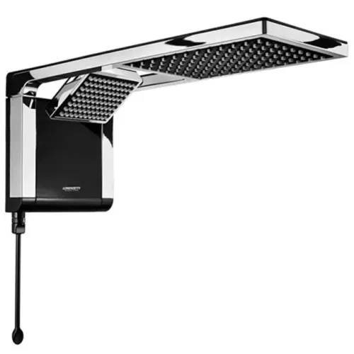 Chuveiro elétrico de parede Lorenzetti Acqua Ultra Duo preto-cromado 7800W 220V