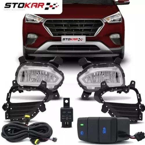 Kit Farol Milha Creta 2017 a 2019 Botão modelo original
