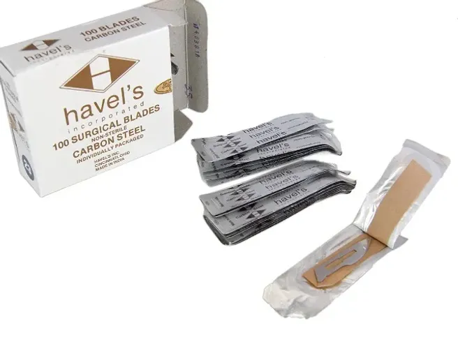 Lâminas 23 Havel's Aço Carbono (20 Unidades) Importada