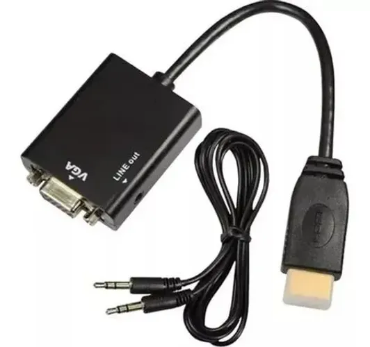 Adaptador Conversor De Video Hdmi-macho X Vga-femea Monitor<br><br>