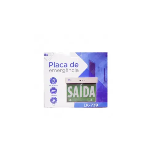 (NOVO) Placa Sinalizadora Saída de Emergência Luatek LK-739