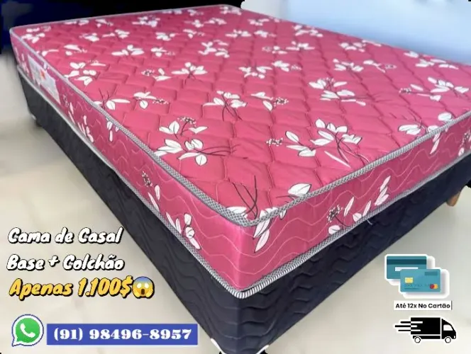 CAMA DE CASAL, COLCHÃO ESPUMA D28