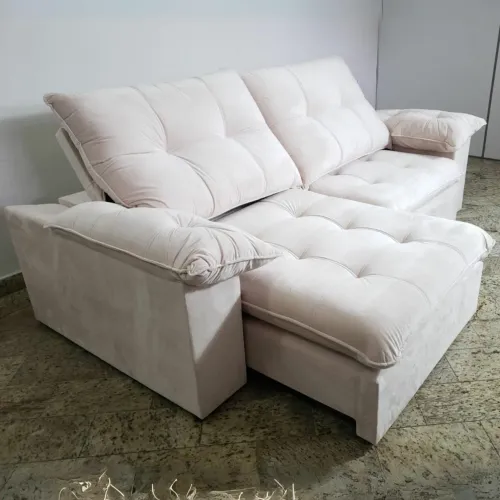 Sofá Retrátil e Reclinável Villar 2,50m Molas Ensacadas Super Conforto tt522