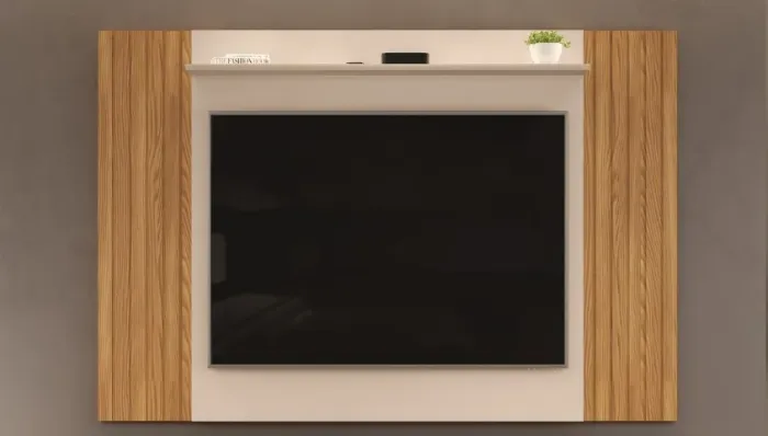 Painel Extensivel Trend Carvalho Nobre.Off White Frete Grátis - Até 12x S/ Juros