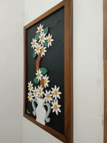 Quadro flores do campo rústico