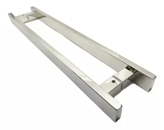 puxador inox porta pivotante madeira vidro 80cm