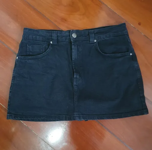 Shorts saia Jeans Preto