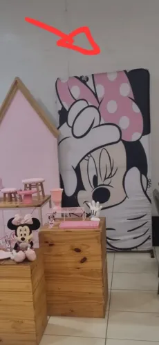 Painel em tecido Minnie Rosa