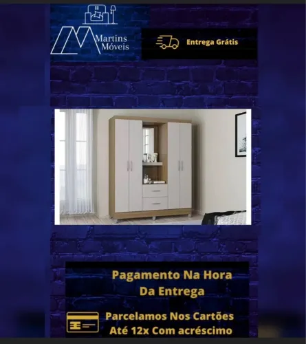 GRANDE PROMOÇÃO*GUARDA ROUPA CAPELINHA 04 PORTAS ENTREGA GRÁTIS ACEITA CARTÃO