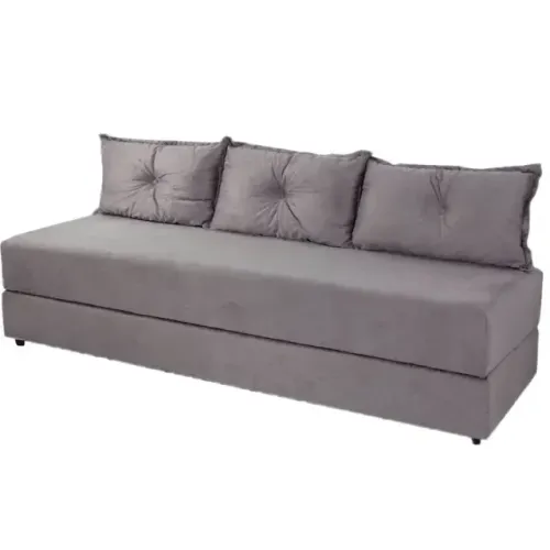 Sofá Cama Sofanete Multiuso c/ 3 Almofadas Sued Cinza - Entrega Rápida! 
