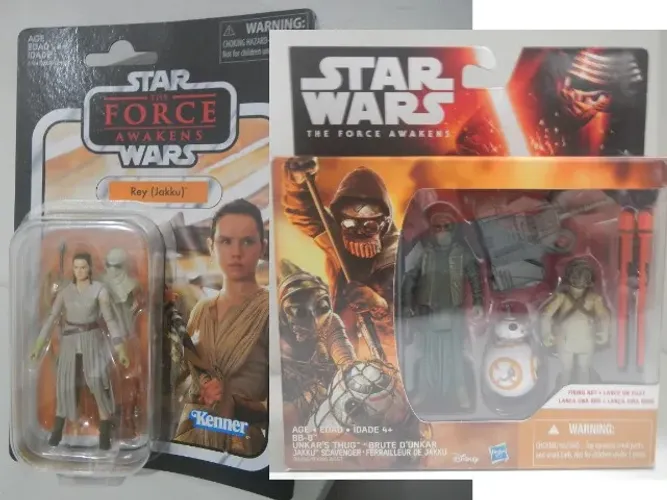 Lote Figuras Star Wars Rey Jakku e BB-8