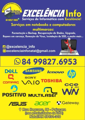 Serviço Técnico de Informática Manutenção em computadores e notebooks 
