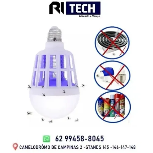 Lâmpada Mata Mosquito Luz Noturna Repelente Led 220V 20W E27 Leve e Compacta