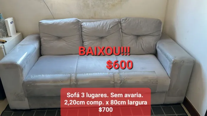 BAIXOU! SOFÁ 3 LUGARES. Usado! SEM AVARIA!