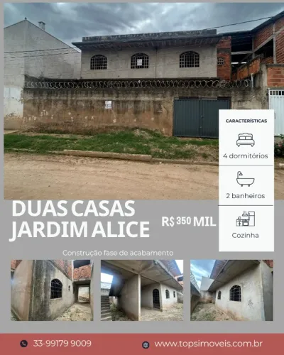 Duas casas em construção no Jardim Alice