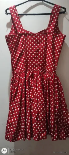 Vestido de bolinhas vermelho Tam 40