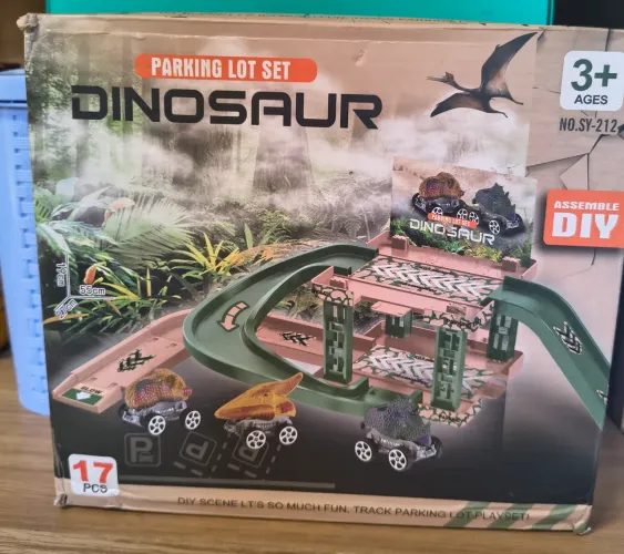 Brinquedo Pista de Carrinhos - Dinossauro Parking Lot Set 17 pcs