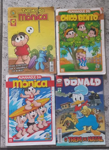Lote 8 gibi revistinha revista super boy magali marvel almanaque cascão donald Mônica 
