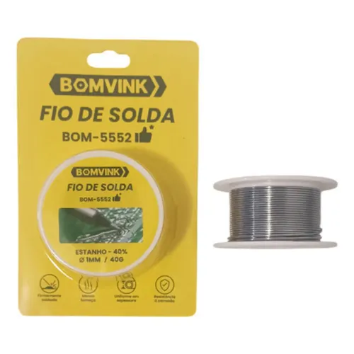 Fio de Solda Carretel SN40% 1mm com 40 Gramas - Bombink em São Luís ma