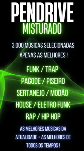 Pen Drive Misturado com 3.000 Músicas