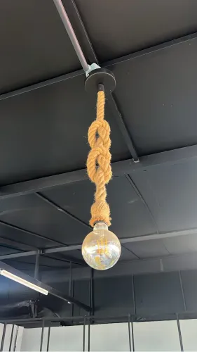 Lustre pendente corda c/ lâmpada 