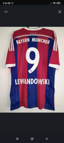 Camisa Bayern Munich 2015 2016 #9 Lewandowski Autografada Certificada