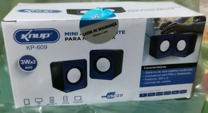 Caixas de Som Mini para PC Knup KP-609 3W x 2