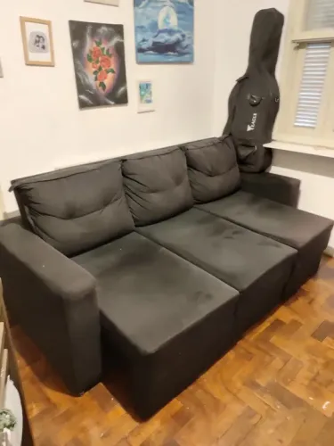 Sofá retrátil preto