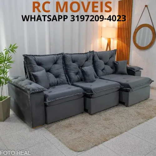 Sofá Londres 3 Módulos Retrátil e Reclinável - Luxo, Conforto e Durabilidade