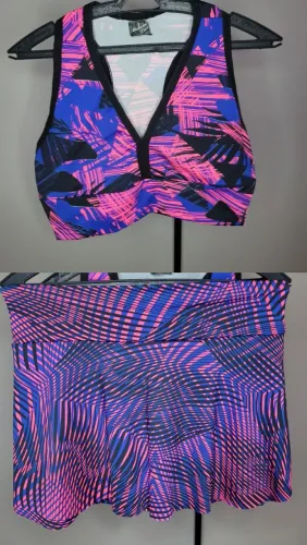OFERTA - Conjunto fitness academia top sem bojo + short saia tamanho GG