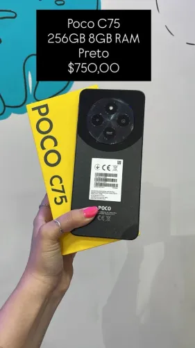 Poco C75 / 256GB / 8GB / Preto / R$ 750,00